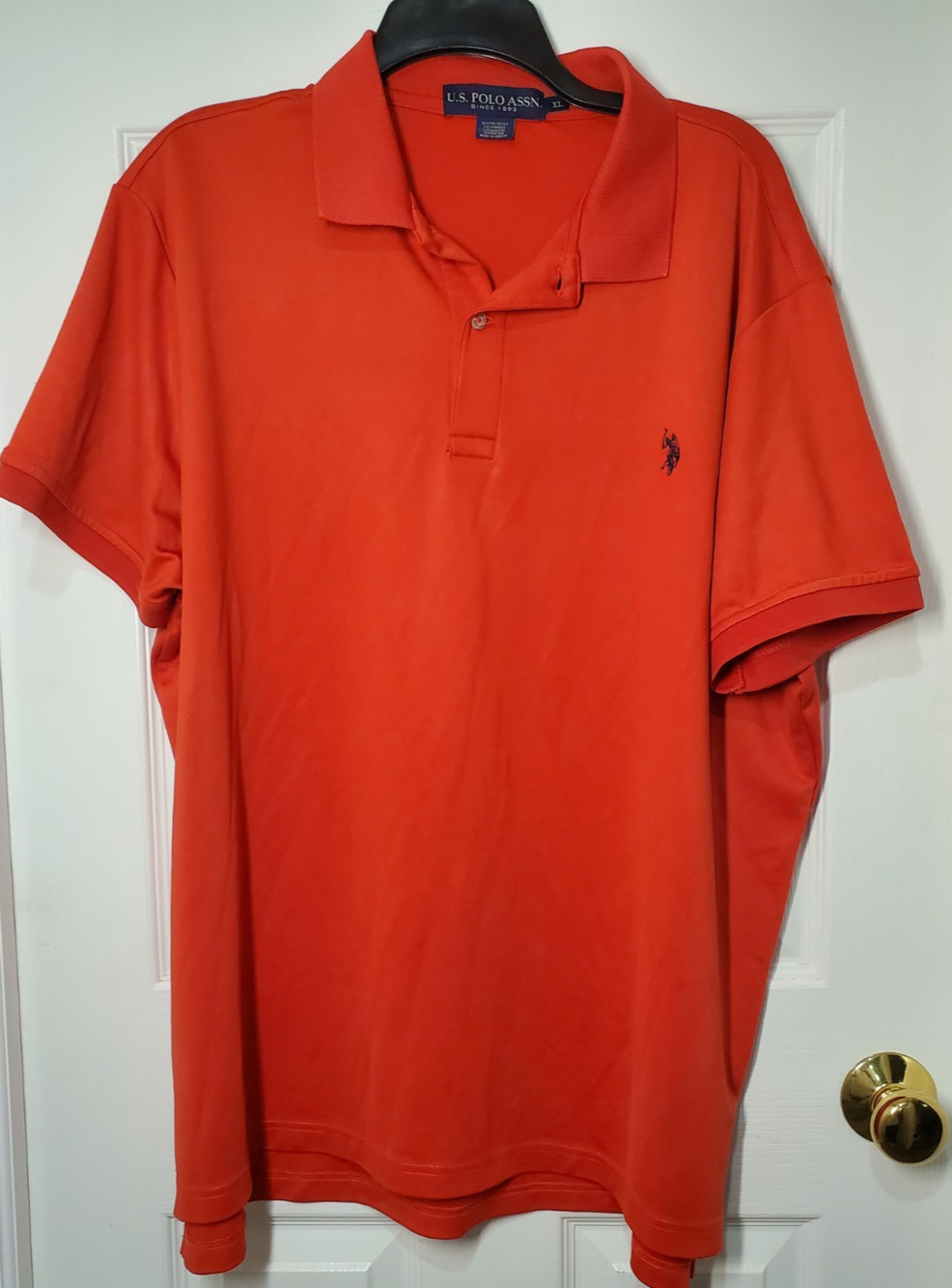 U.S. Polo Assn Polo Shirt Mens XL Red Performance Stretch Golf Casual Preppy